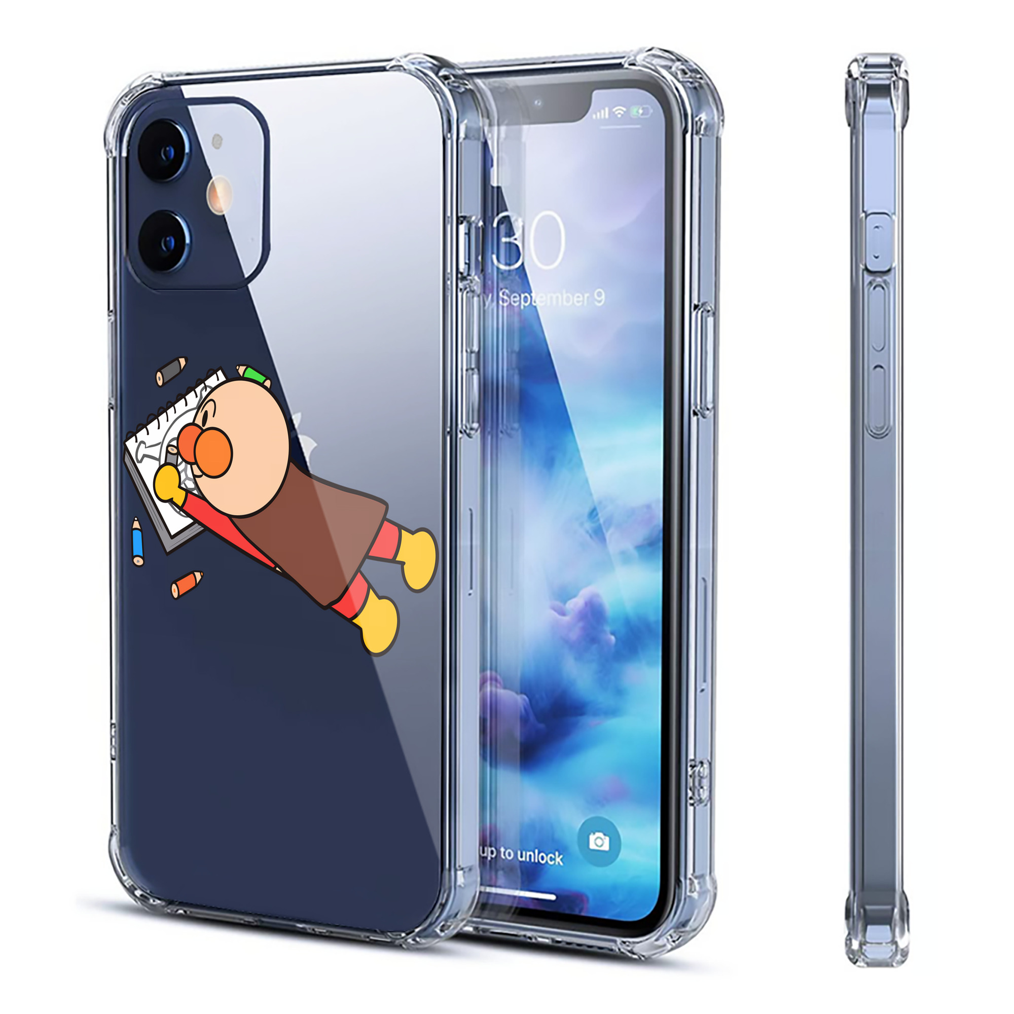 （画像用） アンパンマン Anpanman 【iPhone 12シリーズ対応】透明スマホケース（クリアソフトケース）